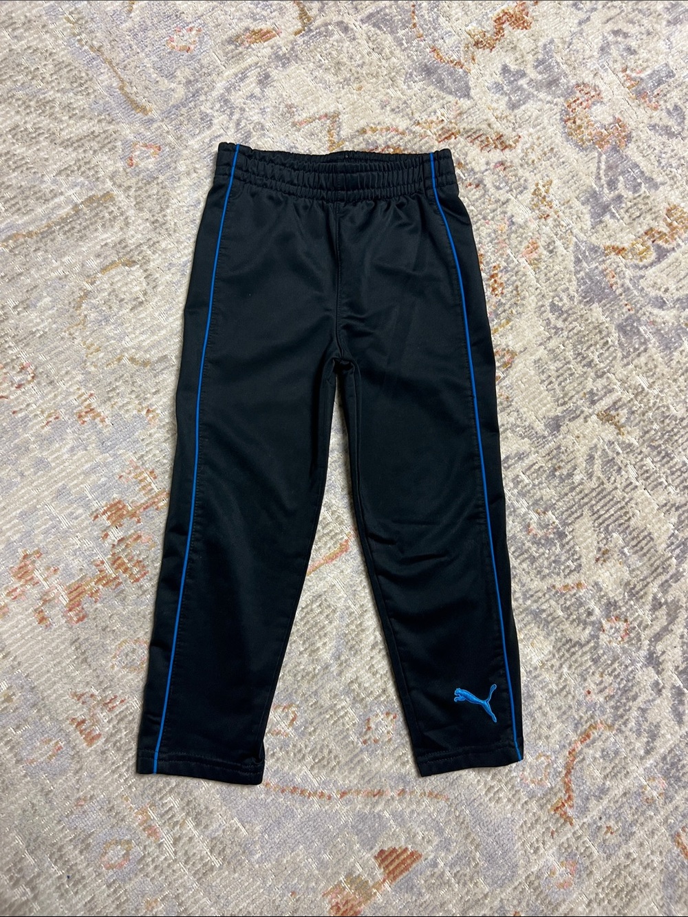 Puma Kids Athletic Pants with Blue Piping